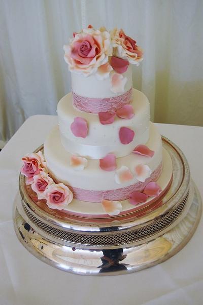 Dusky Pink Rose Cake - Cake by Tiers Of Happiness