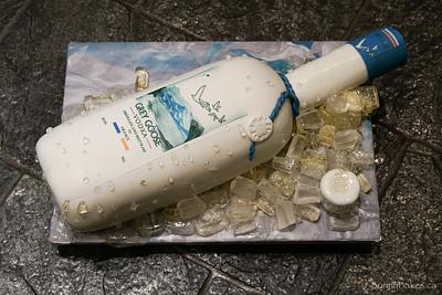 Magnum size Grey Goose vodka bottle cake - Cake by BunnyBakes
