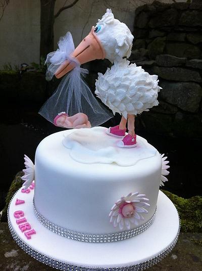 Stork delivery - Cake by Josiekins