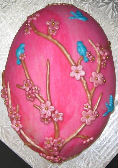 Spring blossom Easter egg - Cake by Deborahanne
