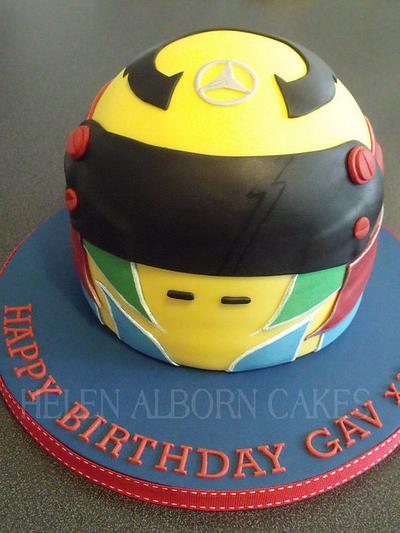 Lewis Hamilton Helmet - Cake by Helen Alborn  