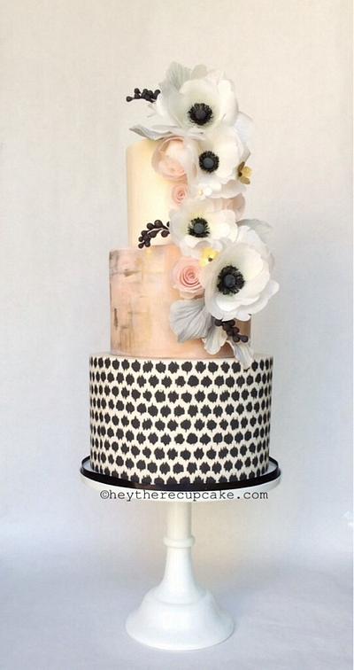 Mixed media and wafer paper anemones - Cake by Stevi Auble