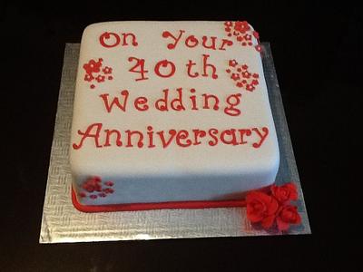 Ruby wedding anniversary  - Cake by Lisa Ryan