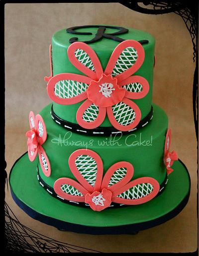 Lattice Flowers - Cake by AlwaysWithCake