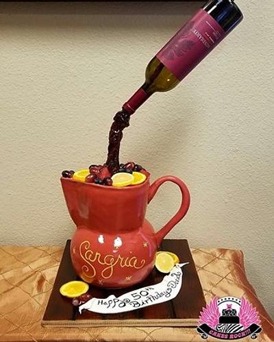 Gravity Defying Sangria Pitcher cake - Cake by Cakes ROCK!!!  