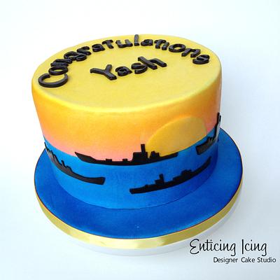 Naval Fleet at Sunset - Cake by Enticing Icing