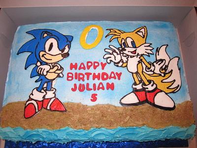 Sonic and Tails - Cake by vkylyn