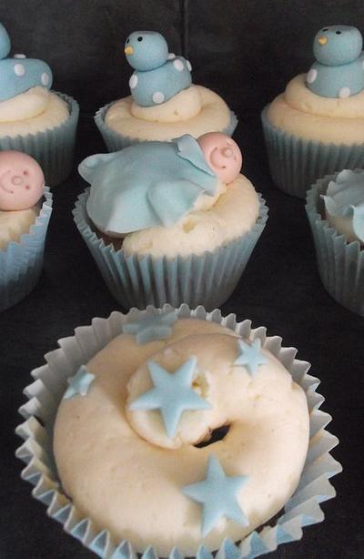Blue baby boy baby shower cupcakes - Cake by Krumblies Wedding Cakes