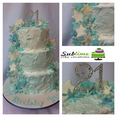 WINTER WONDERLAND 21ST CAKE - Cake by Sublime Cake Creations