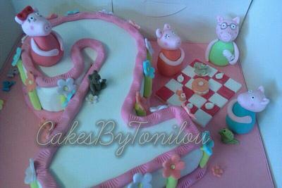 Peppa pig number 2 - Cake by CakesByTonilou