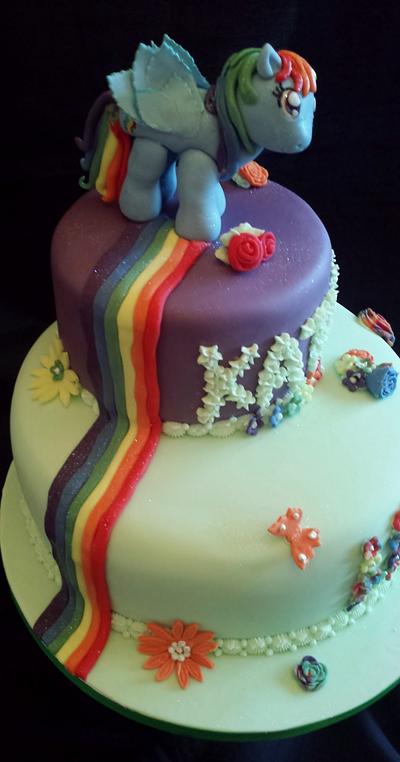 Rainbow Dash birthday cake. - Cake by Patricia Grana Mata