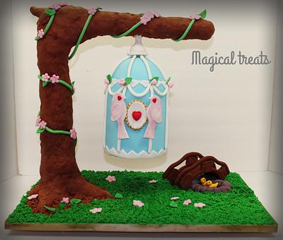 Hanging bird cage cake - Cake by Magicaltreats