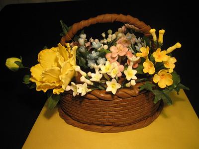 Basket full of flowers - Cake by Gabriela
