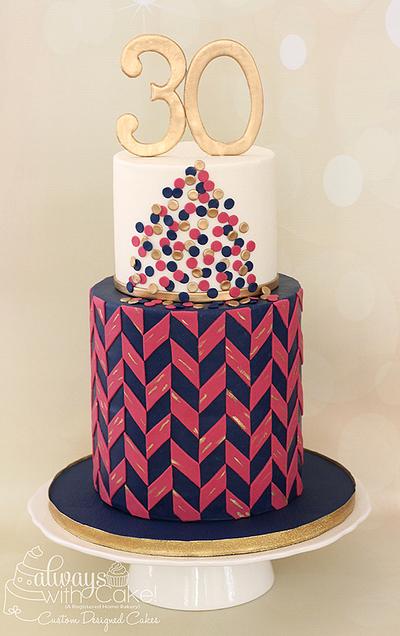 Herringbone 30th Birthday Cake - Cake by AlwaysWithCake