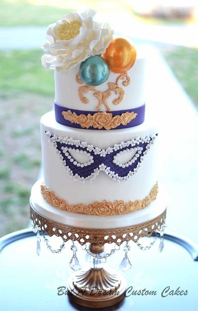 Mardi Gras Bridal Shower Cake - Cake by Elisabeth Palatiello