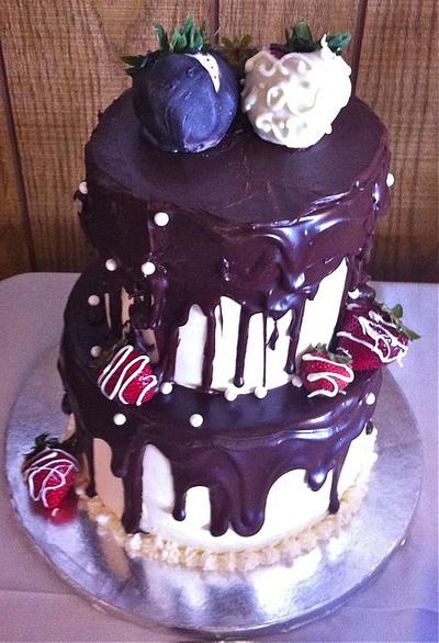 Strawberry Chocolate Wedding Cake - Cake by CrystalMemories