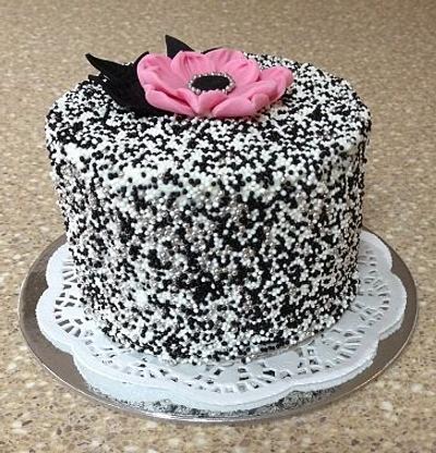 Black and white sprinkle cake - Cake by CakesbyCorrina