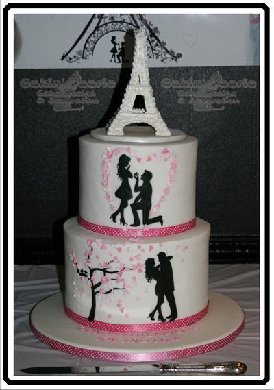 Eiffel Tower Engagement Cake - Cake by Suzanne Readman - Cakin' Faerie