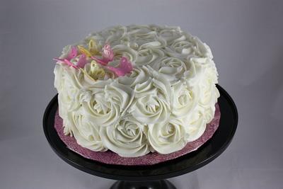 Roses and Butterflies - Cake by sweetonyou