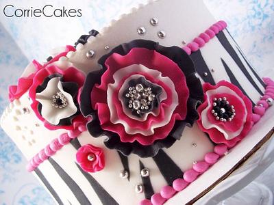 Hot Pink Zebra Sweet 16 - Cake by Corrie
