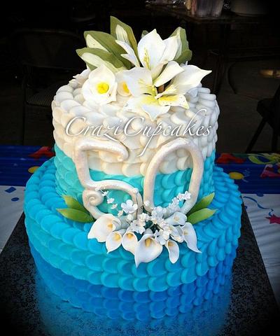 Ombre Petal 50th Birthday cake! - Cake by Megan Cazarez