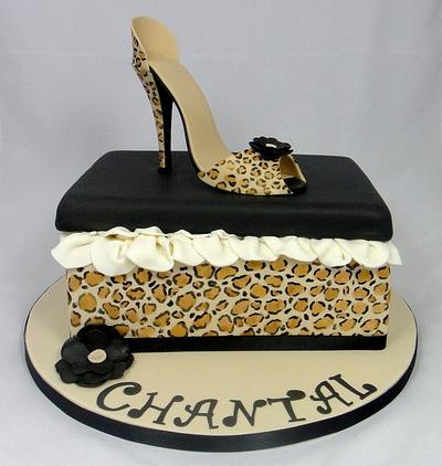 Leopard Print High Shoe & Shoe Box Cake - Cake by Ceri Badham