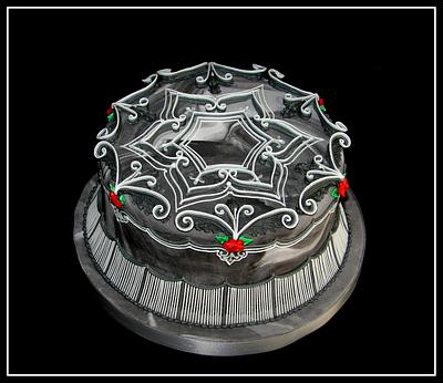 Black & White Royal Icing Cake - Cake by  Justyna A-Majewska   JAM