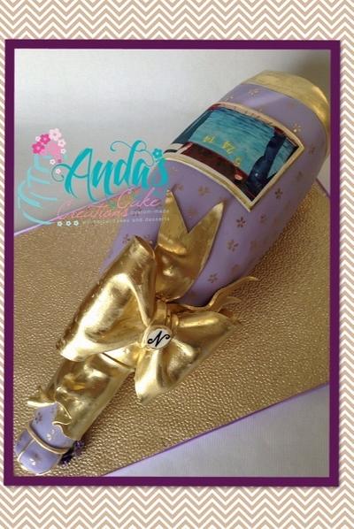 Sculpted Champagne Bottle Cake - Cake by Anda Nematalla