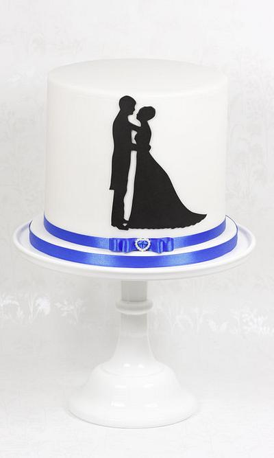 Sillouetted Couple Wedding Cake - Cake by kingfisher