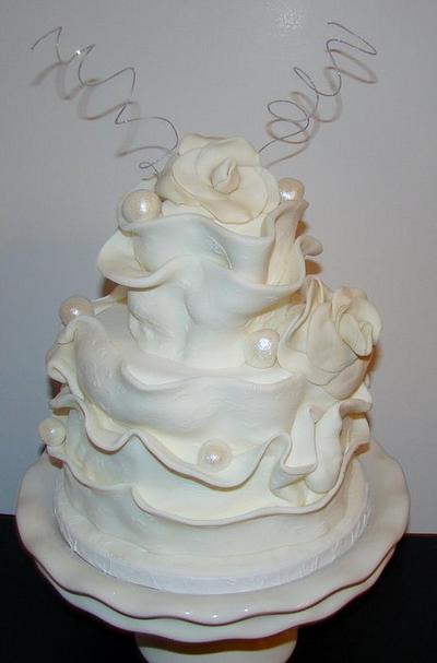 White Chocolate Fondant Wrapped Cake/Cake Class - Cake by Colormehappy