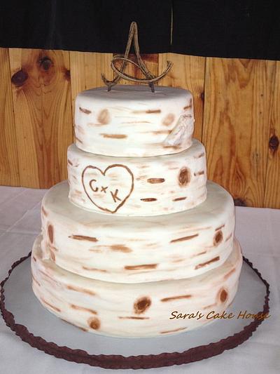 Birch Tree Wedding Cake - Cake by Sara's Cake House