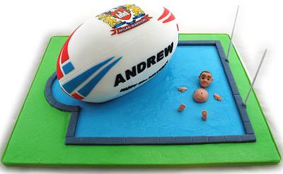 Life Size Rugby Ball Birthday Cake - Cake by Natasha Shomali