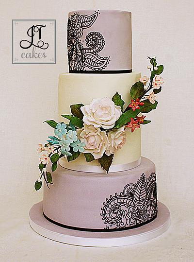 Modern meet classic wedding cake - Cake by JT Cakes
