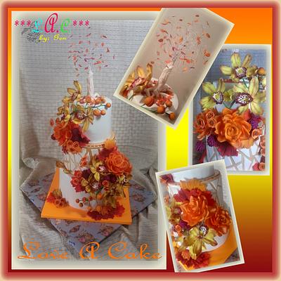 Fall-themed Wedding Cake - Cake by genzLoveACake