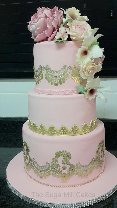 pink wedding cake - Cake by sugarmillcakes