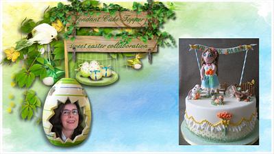 Fondant Cake Topper Sweet  Easter Collaboration - Easter Girl - Cake by Bianca's Bakery