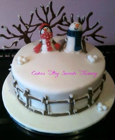 John Lewis snowmen  - Cake by sarahtosney