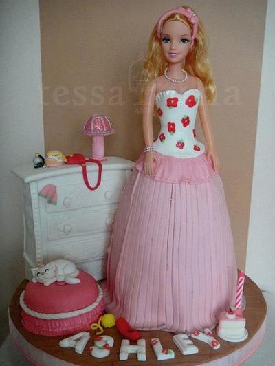 Ashley's Barbie and dresser cake - Cake by tessatinacakes