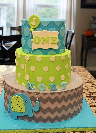 KORT'S 1ST BIRTHDAY - Cake by Kendra