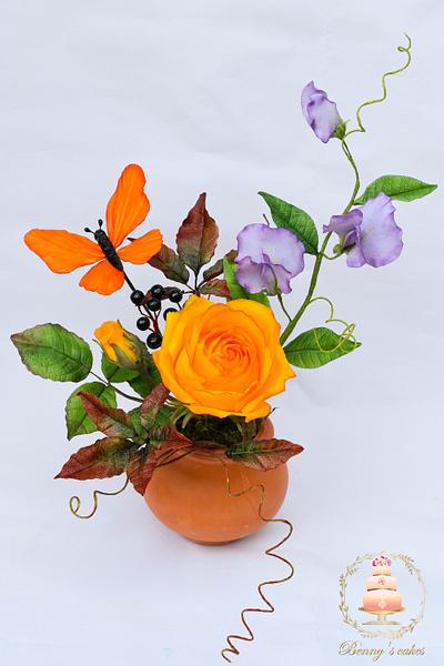 Autumn sugar flowers - Cake by Benny's cakes