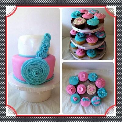 Mini Wedding cake & cupcakes - Cake by funni