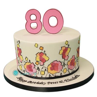 Painted 80th Cake - Cake by Boutique Cakery