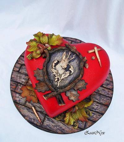 Red heart for hunter - Cake by ZuziNyx