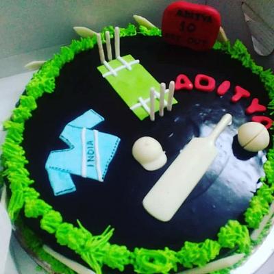 Cricket theme cake - Cake by Paramjit