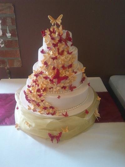 david and laura's wedding cake - Cake by cakesbyus