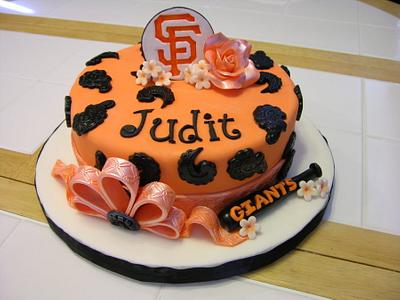 Girly San Francisco Giants Cake - Cake by Craving Cake