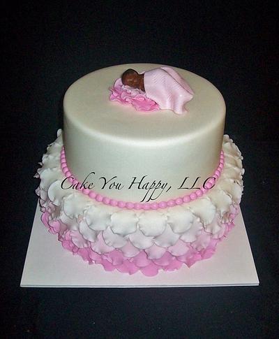 Pink Petals Baby Shower - Cake by Cheryl