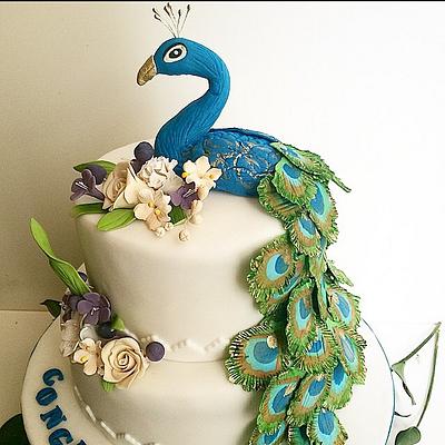 Peacock theme cake - Cake by Shafaq's Bake House
