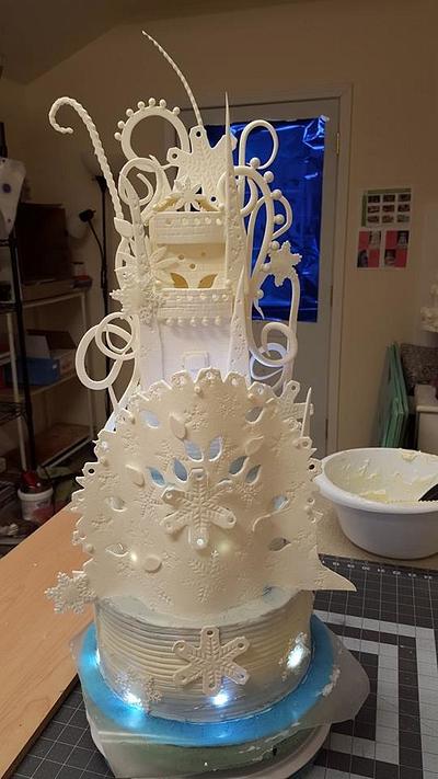 Frozen Castle Cake "New video Tute coming out Soon"! - Cake by Wendy Lynne Begy