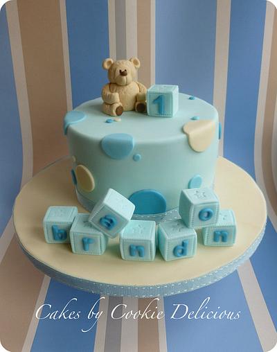 Baby Brandon's 1st Birthday Bear - Cake by Cookie Delicious